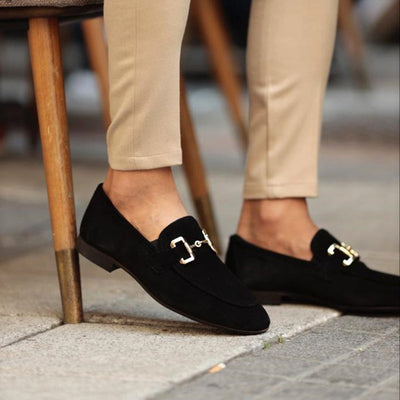 Men's Suede Loafers – Horsebit Detail – Brown 5