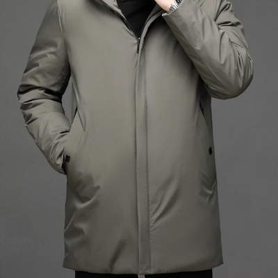 Men's Winter Jacket – Hooded Zipper – Black 2