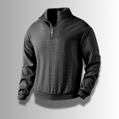 Merino Wool Zipper Sweater – Classic Gray 10