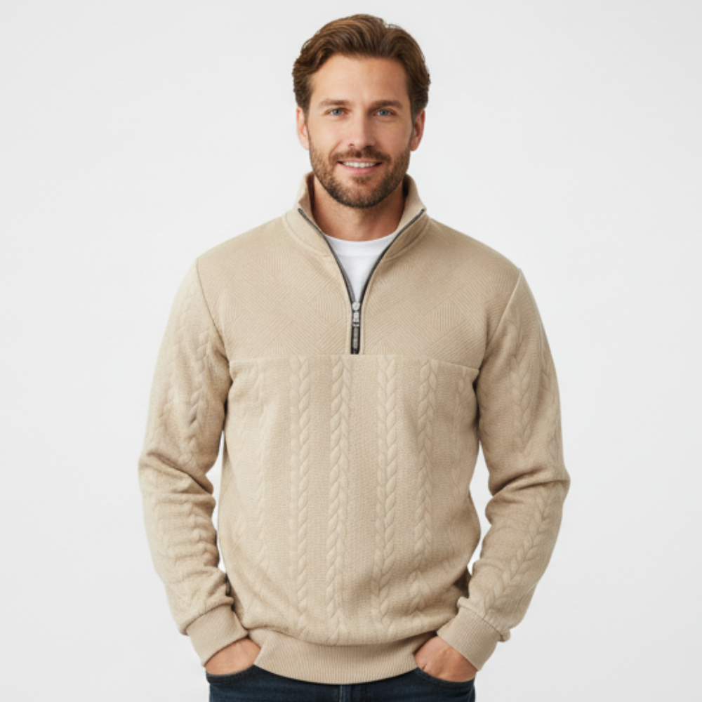 Merino Wool Zipper Sweater – Classic Gray 11