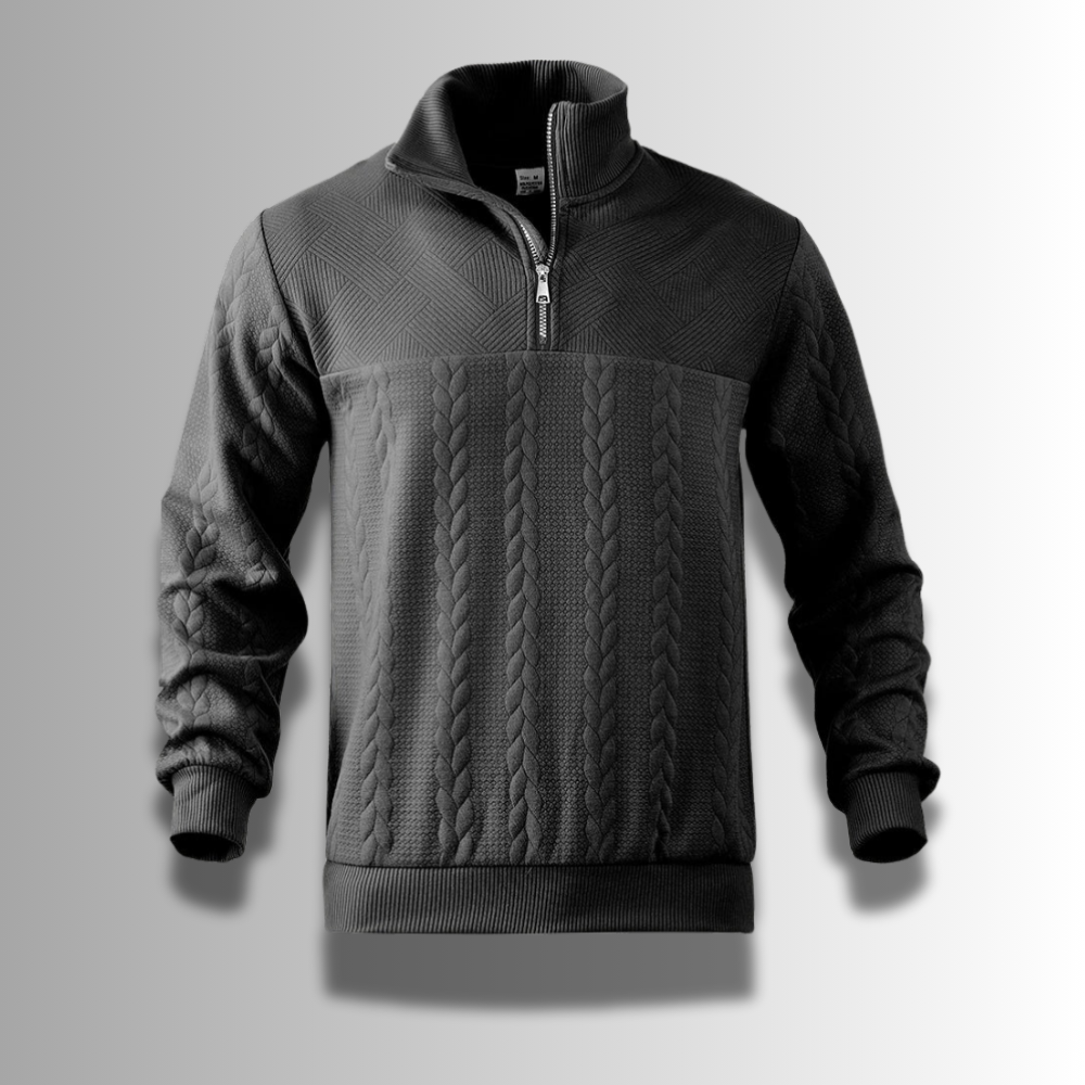 Merino Wool Zipper Sweater – Classic Gray 4