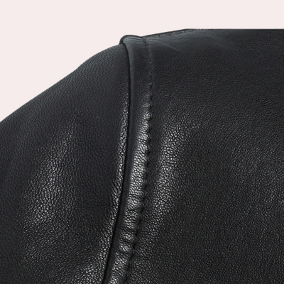 Mikel – Black Faux Leather Jacket – Classic Design 2