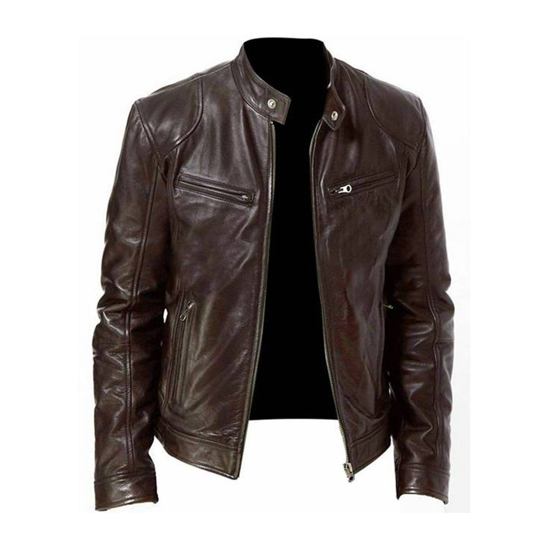 Mikel – Black Faux Leather Jacket – Classic Design 3