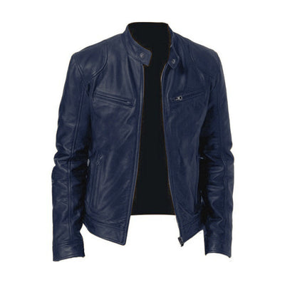Mikel – Black Faux Leather Jacket – Classic Design 5