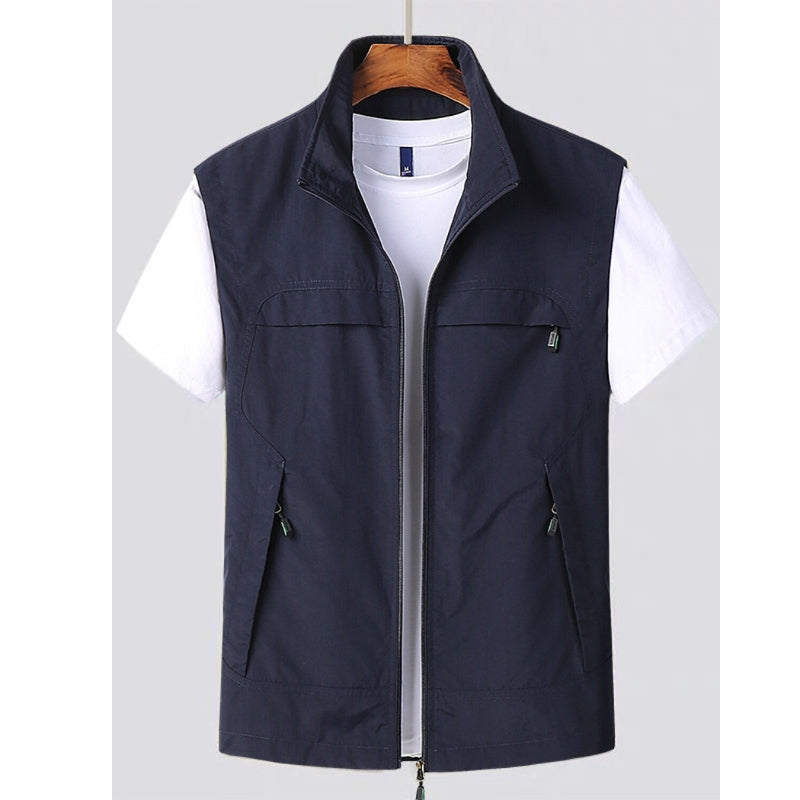 Modern Men's Vest – All-Season Solid Color 0