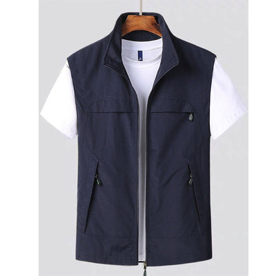 Modern Men's Vest – All-Season Solid Color 0