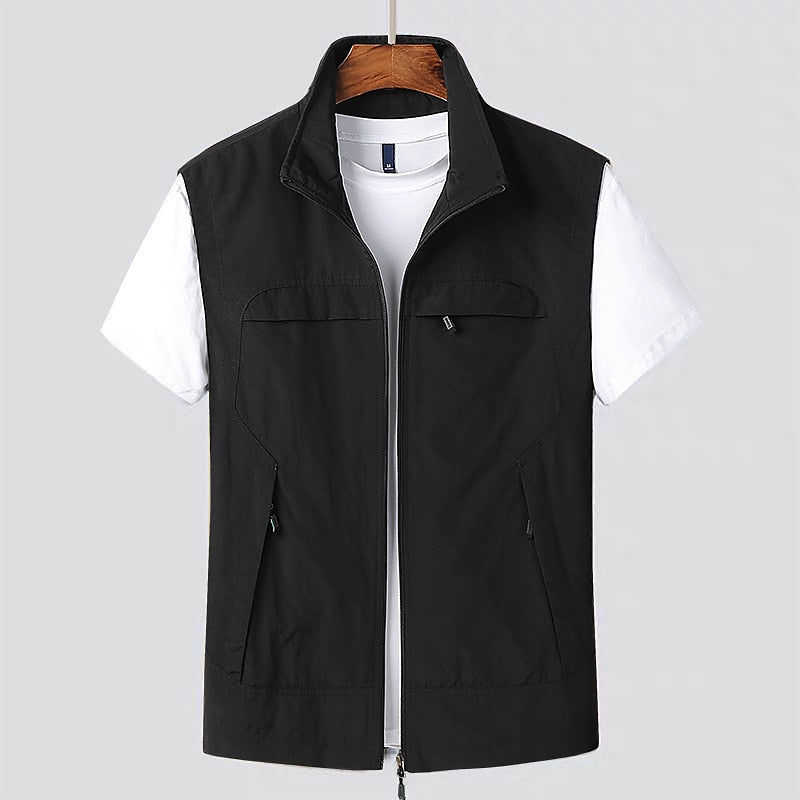 Modern Men's Vest – All-Season Solid Color 1