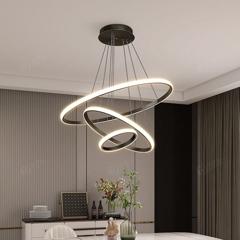 Chandelier – Modern Design with Adjustable Lighting – Aluminium – Black – ArishaLight™ 0