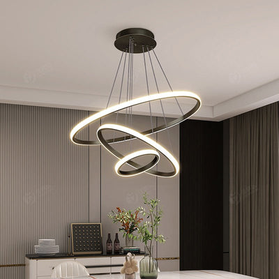 Chandelier – Modern Design with Adjustable Lighting – Aluminium – Black – ArishaLight™ 0