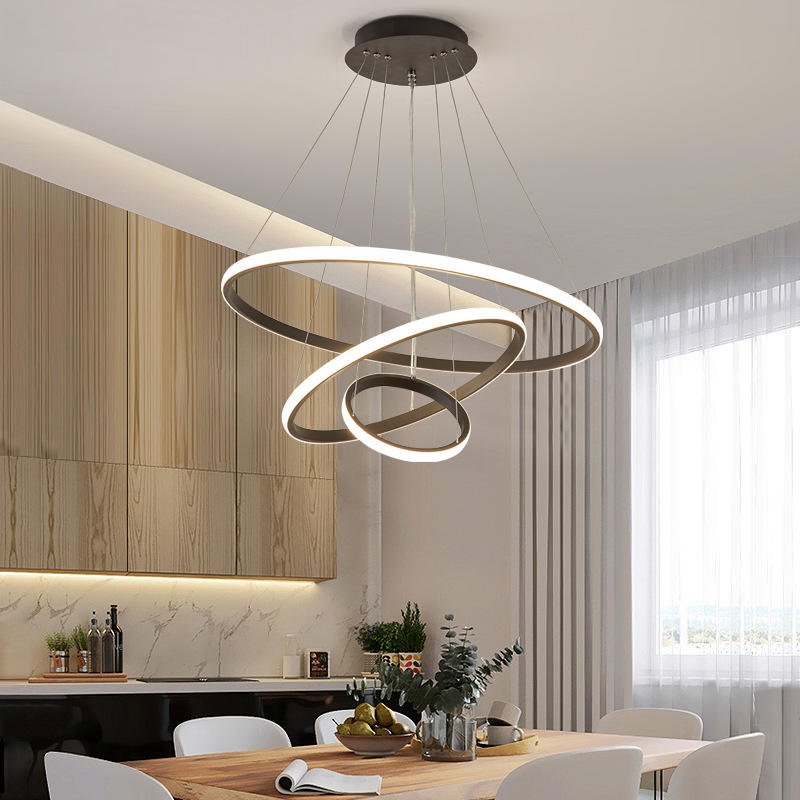 Chandelier – Modern Design with Adjustable Lighting – Aluminium – Black – ArishaLight™ 6