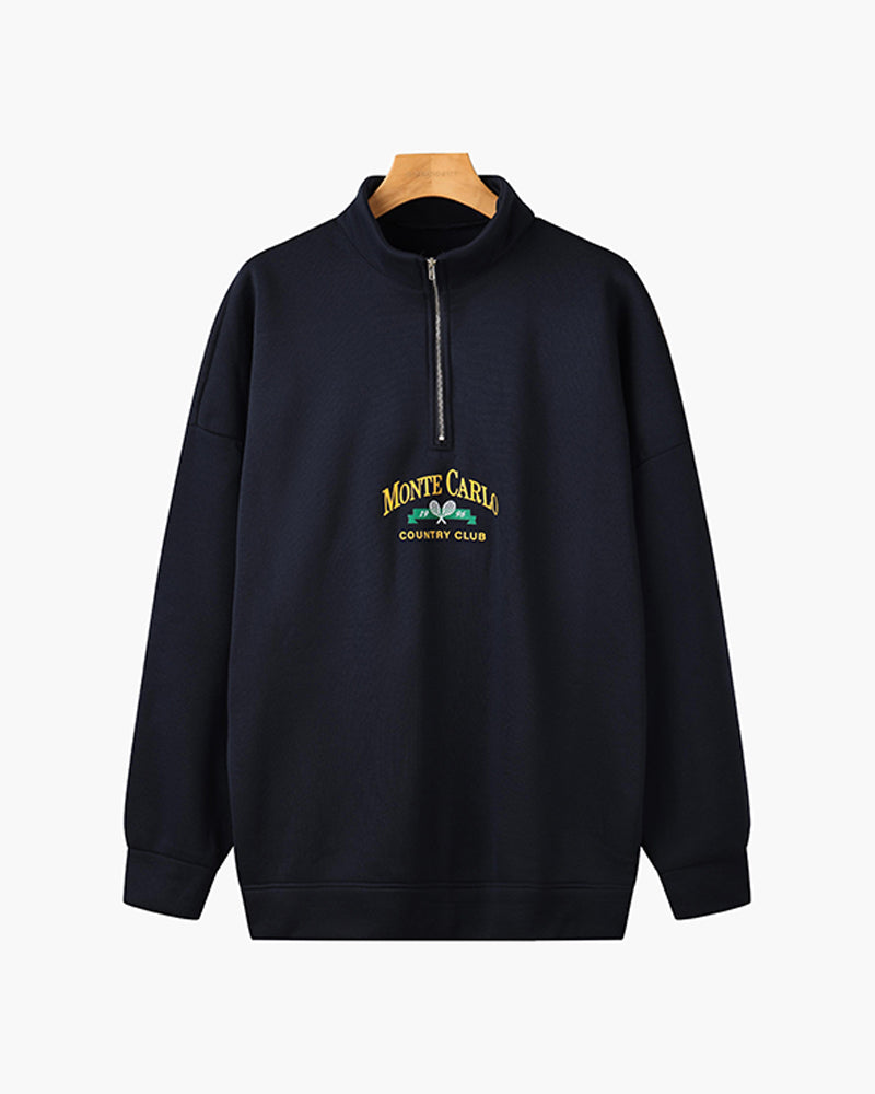 Monte Carlo – Men's Quarter Zip Pullover – Premium Fabric – Navy 0