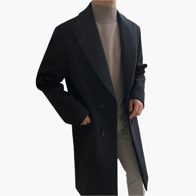 NAMSAN – Men's Overcoat – Wool Blend – Black 3