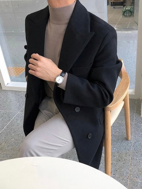 NAMSAN – Men's Overcoat – Wool Blend – Black 5