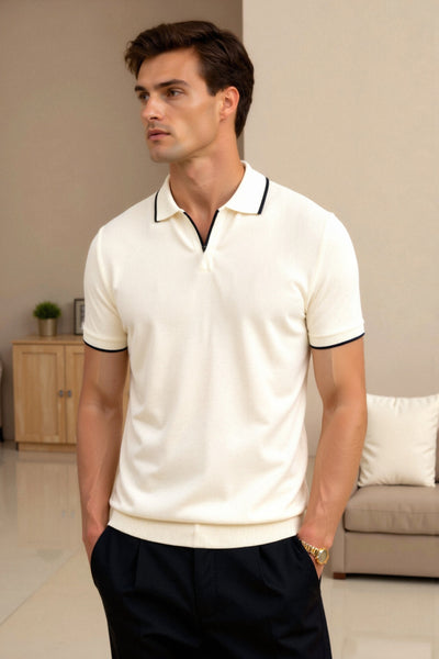 NOBA – Slim Fit Cotton Polo Shirt – Summer – Contrast 1