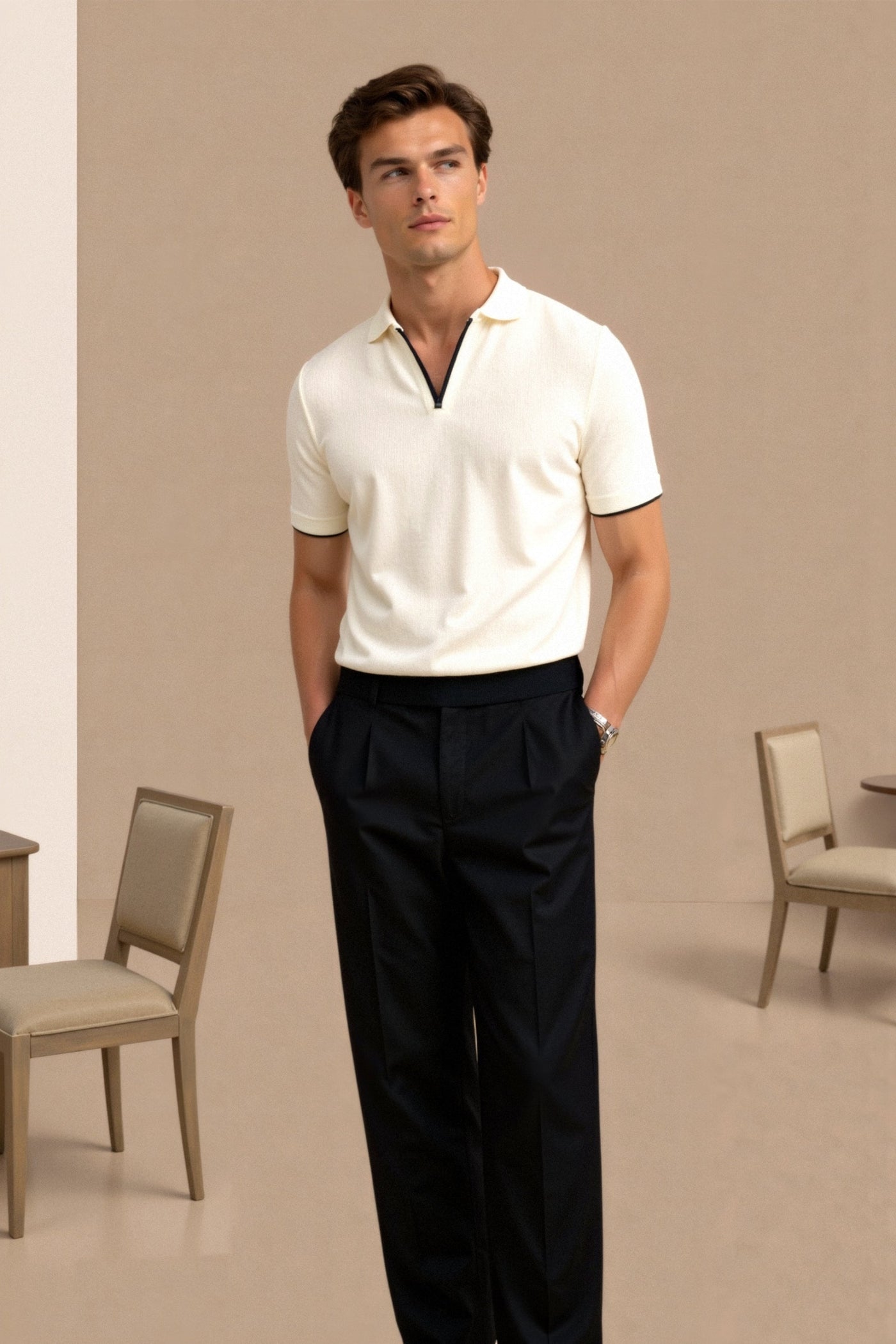 NOBA – Slim Fit Cotton Polo Shirt – Summer – Contrast 3