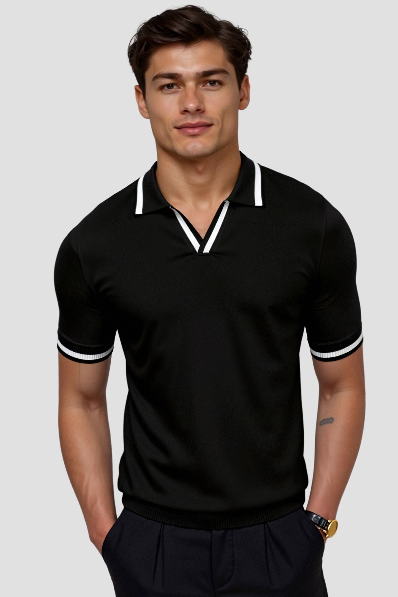 NOBA – Slim Fit Cotton Polo Shirt – Summer – Contrast 7