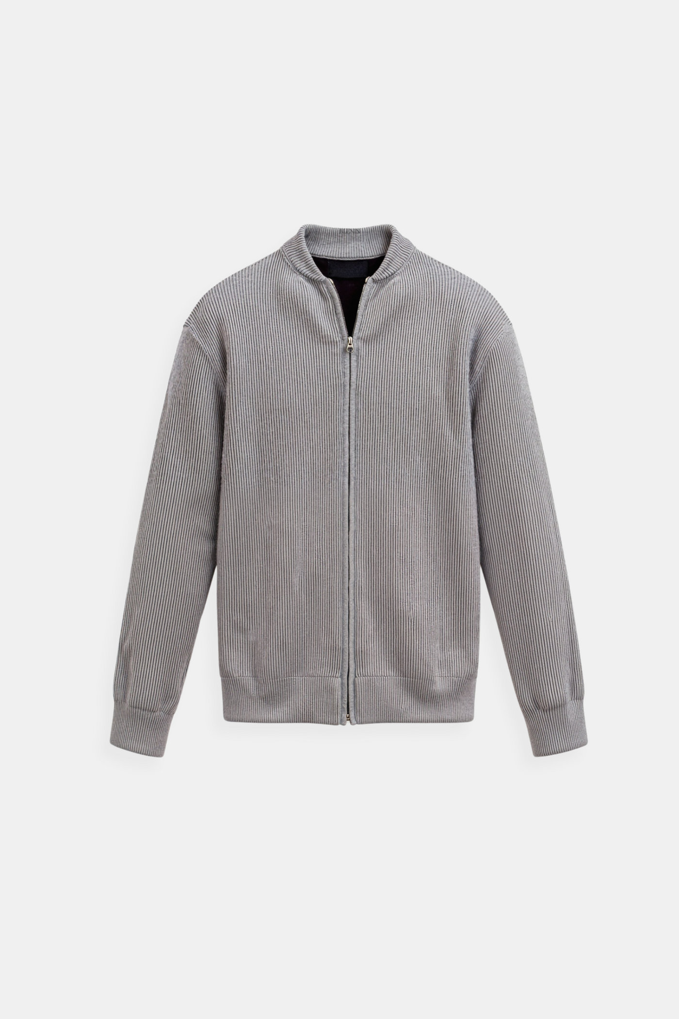 NOBA – Solid Knitted Cardigan – Cotton Blend – Gray 9