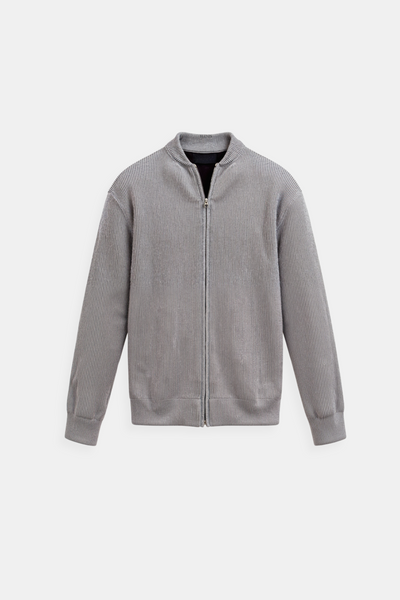 NOBA – Solid Knitted Cardigan – Cotton Blend – Gray 9