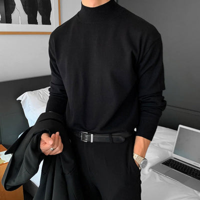 Old Money – Half Turtleneck Sweater – Cotton Blend – Black 0
