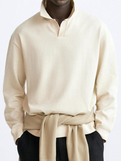 Old Money – Long Sleeve Polo Shirt – Organic Cotton – Classic White 0