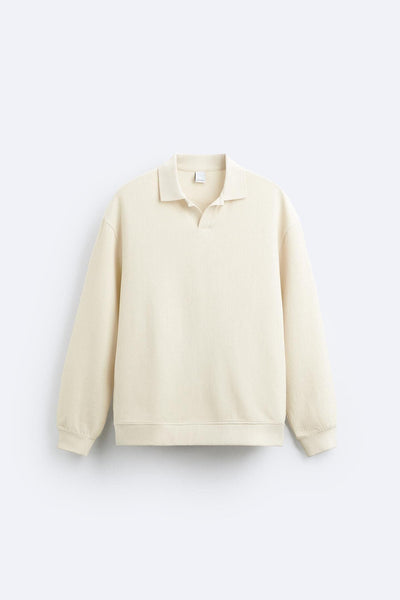 Old Money – Long Sleeve Polo Shirt – Organic Cotton – Classic White 2