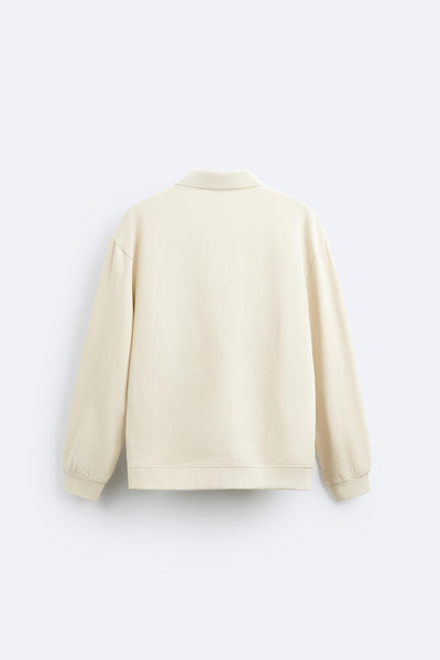 Old Money – Long Sleeve Polo Shirt – Organic Cotton – Classic White 3