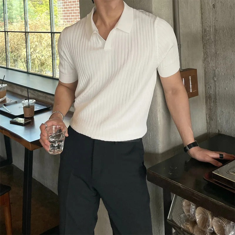 Old Money – Slim Fit Polo Shirt – Cotton Blend – Classic White 0