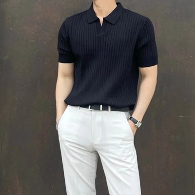 Old Money – Slim Fit Polo Shirt – Cotton Blend – Classic White 3