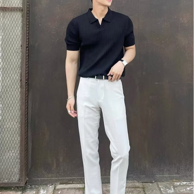 Old Money – Slim Fit Polo Shirt – Cotton Blend – Classic White 8