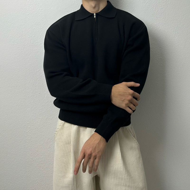 Old Money – Stretch-Knit Mens Polo Shirt – Navy 4