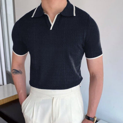 Old Money – V Collar Polo Shirt – Cotton Blend – Classic Fit 10