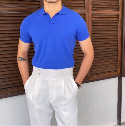 Old Money – V Collar Polo Shirt – Cotton Blend – Classic Fit 11