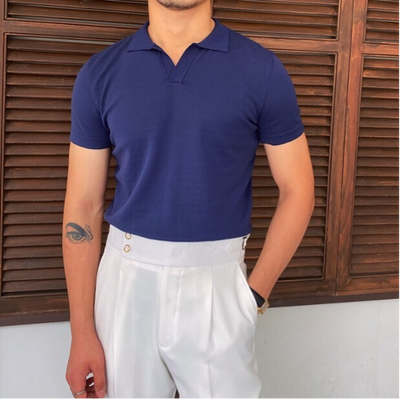 Old Money – V Collar Polo Shirt – Cotton Blend – Classic Fit 3
