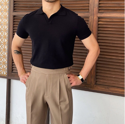 Old Money – V Collar Polo Shirt – Cotton Blend – Classic Fit 6