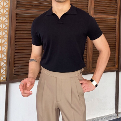 Old Money – V Collar Polo Shirt – Cotton Blend – Classic Fit 7