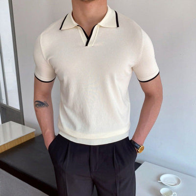 Old Money – V Collar Polo Shirt – Cotton Blend – Classic Fit 9