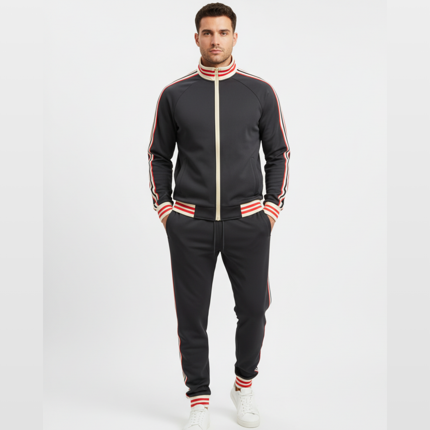 Oscar – Striped Training Suit Set – High-Quality Fabric – Men’s Sportswear 3