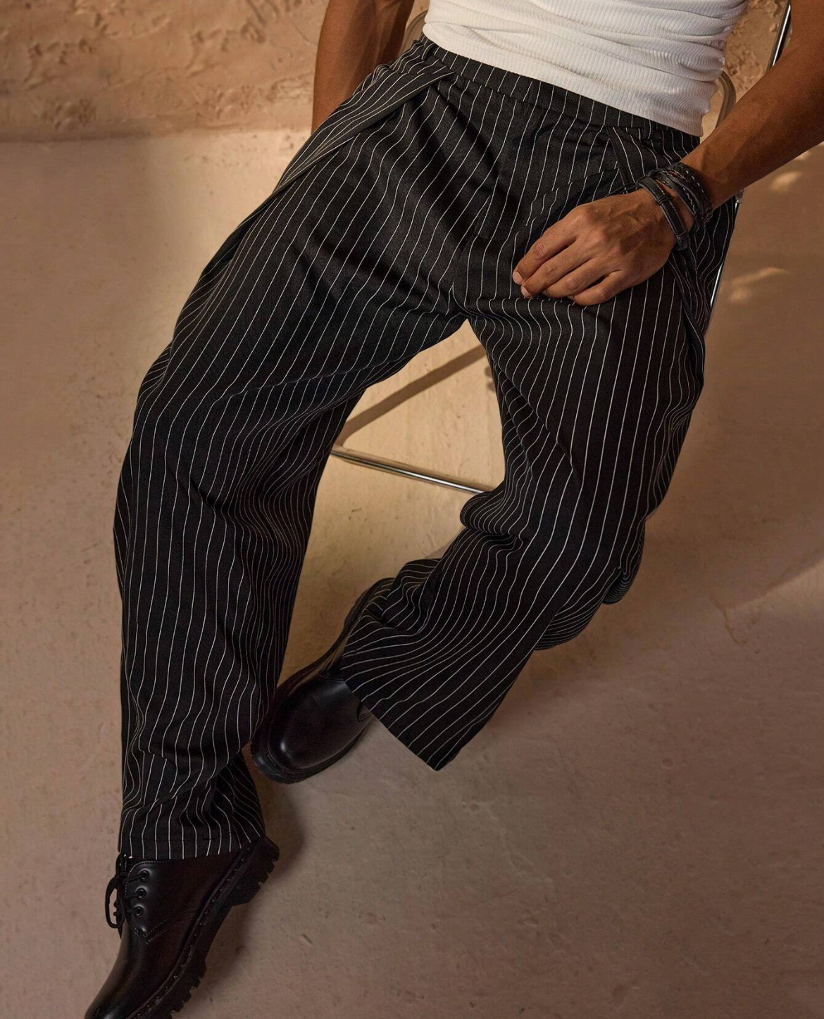 Panarea – Wide Leg Palazzo Pants – Poly-Blend – Black 1