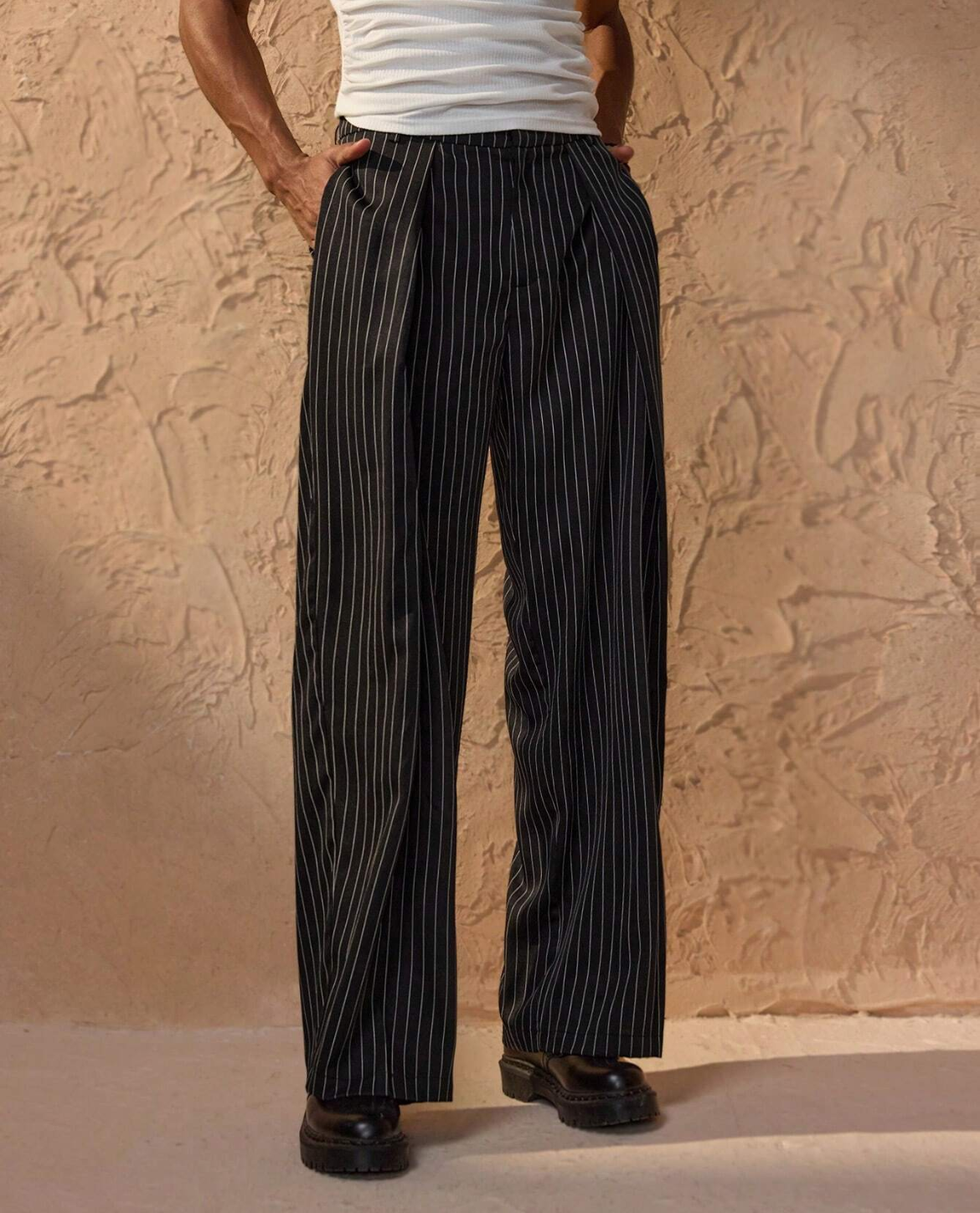 Panarea – Wide Leg Palazzo Pants – Poly-Blend – Black 2