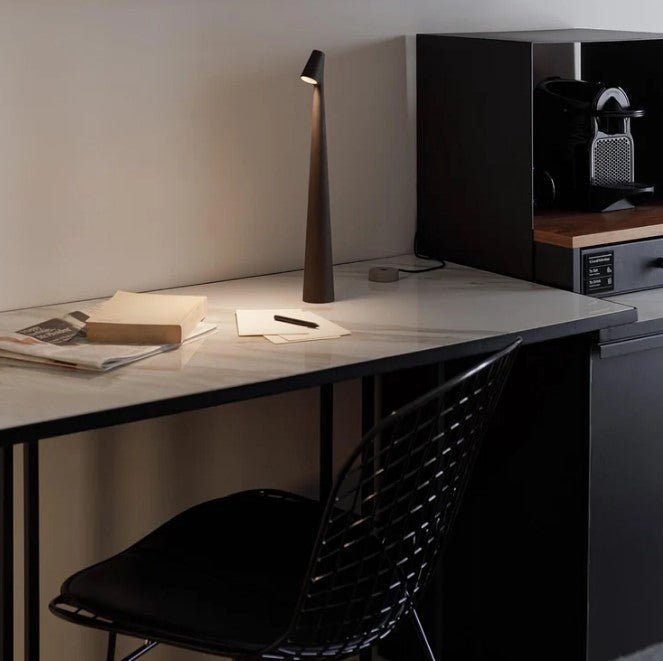 Portable Table Lamp – Rechargeable LED – Aluminum – Black/White/Gray/Red/Orange – 35 cm/45 cm – LuminaVista™ 8
