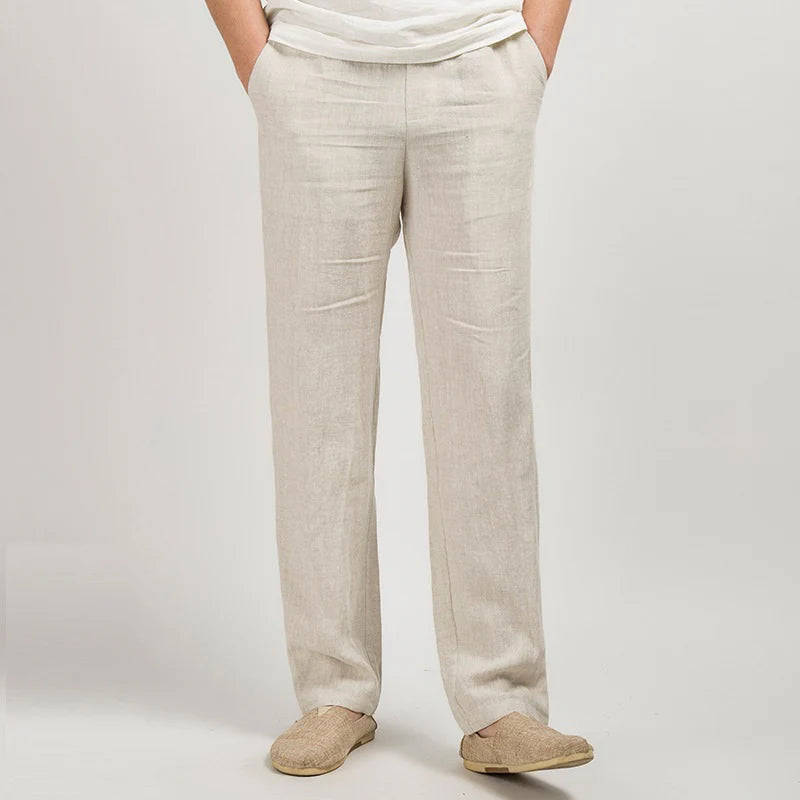 Premium Linen Trousers – Lightweight Summer Fit – Light Beige 0