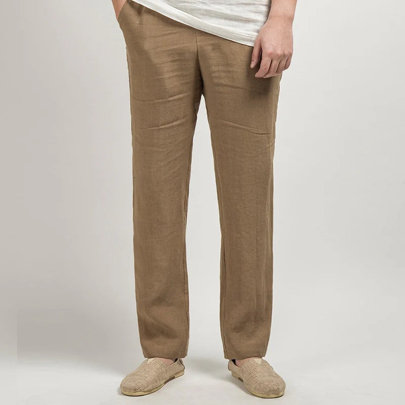 Premium Linen Trousers – Lightweight Summer Fit – Light Beige 2