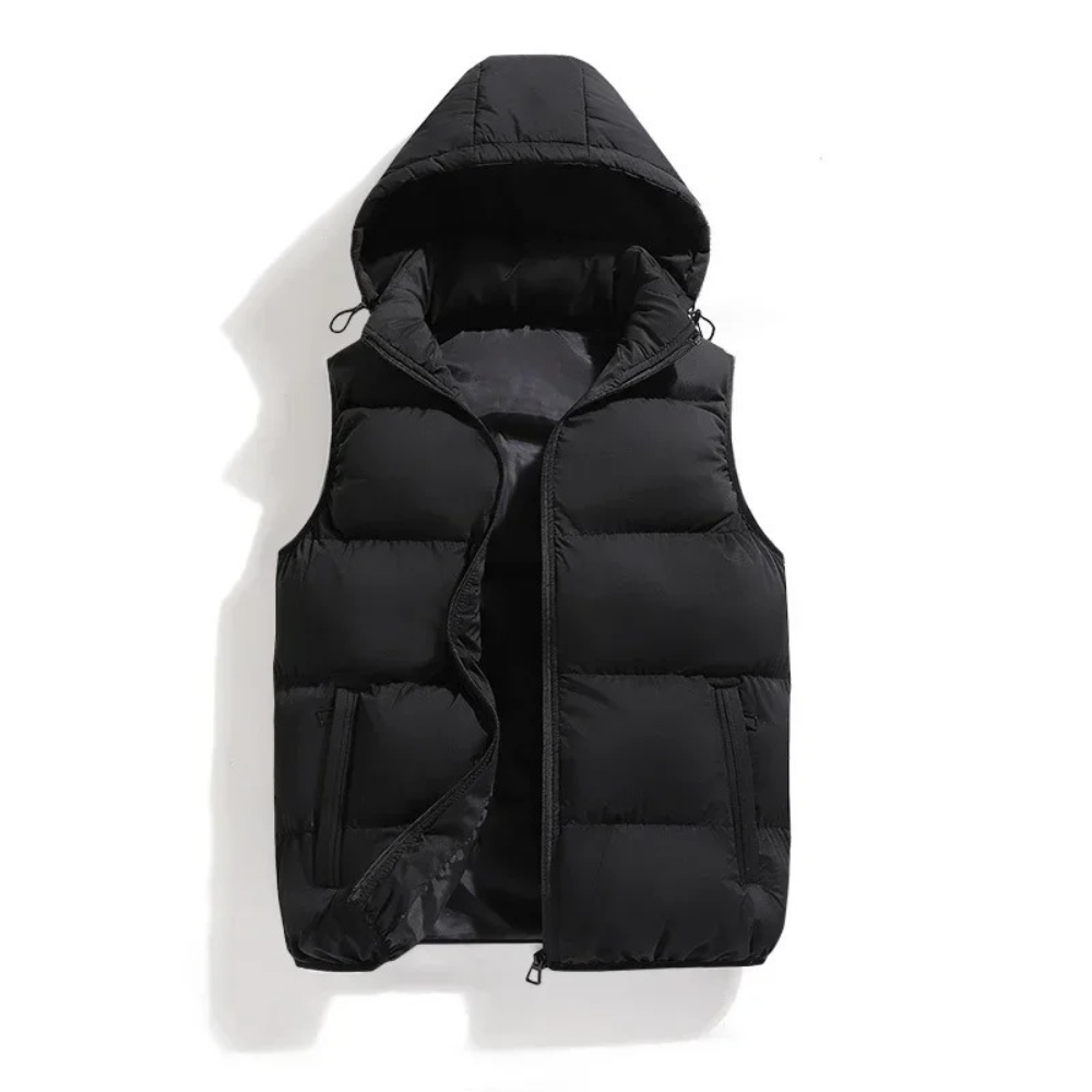 Puffer Bodywarmer – Hooded Insulated Jacket – Eco-Friendly – Black 0
