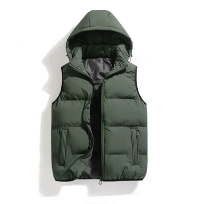 Puffer Bodywarmer – Hooded Insulated Jacket – Eco-Friendly – Black 1