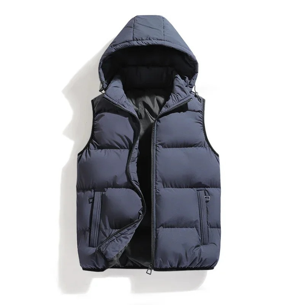 Puffer Bodywarmer – Hooded Insulated Jacket – Eco-Friendly – Black 2