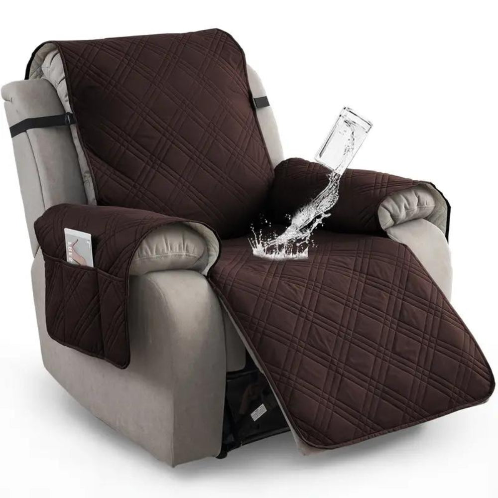 Recliner Slipcover – Waterproof Protection – Microfiber Blend – Gray – Standard Size – Premium Collection 10