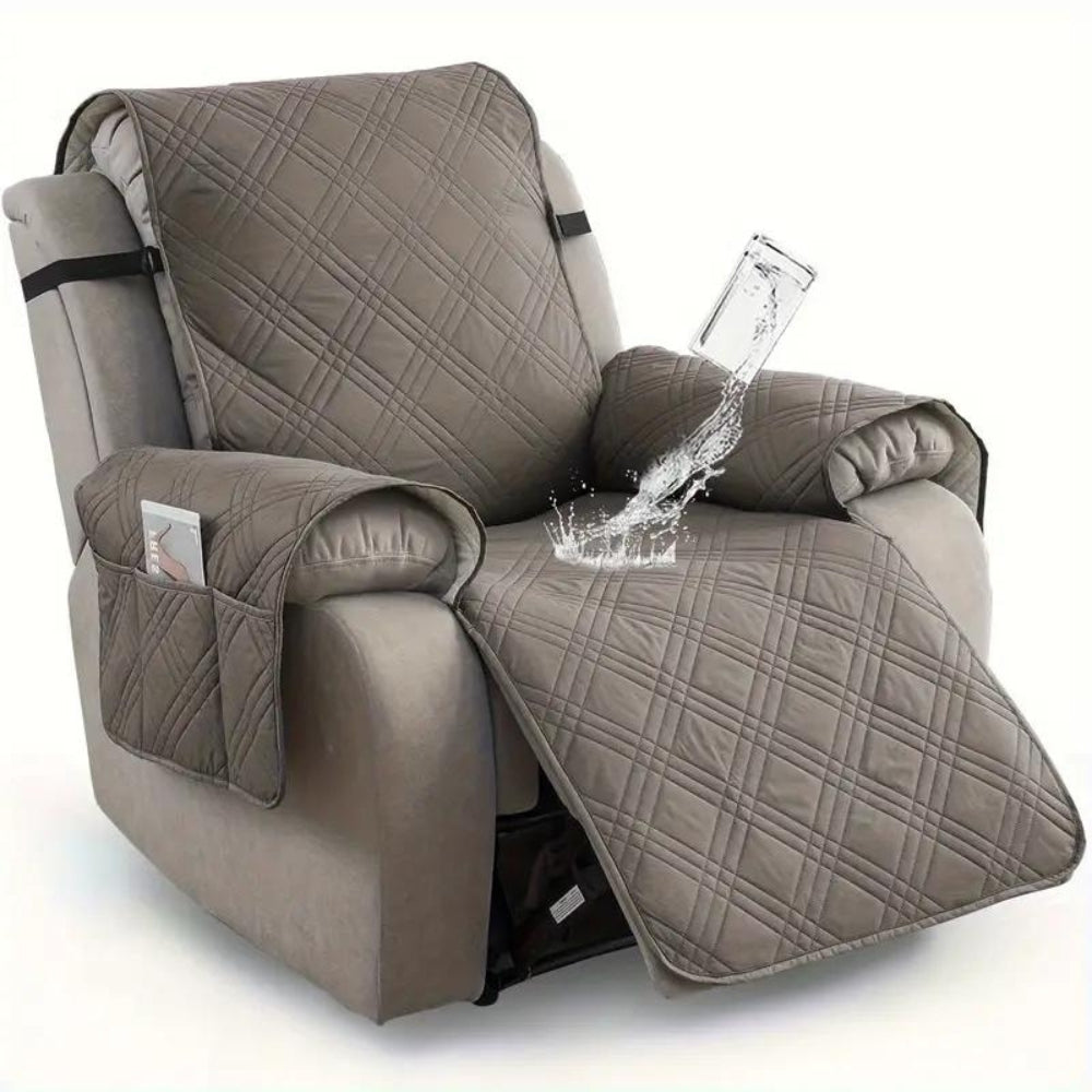 Recliner Slipcover – Waterproof Protection – Microfiber Blend – Gray – Standard Size – Premium Collection 6