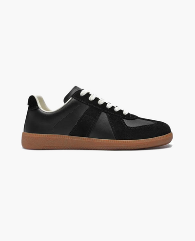 Renzo – Premium Leather Sneakers – Suede Accents – Black 4