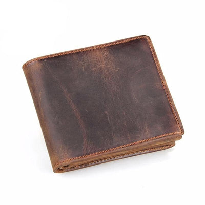 Retro – Leather Wallet – Premium Cowhide – Black 0
