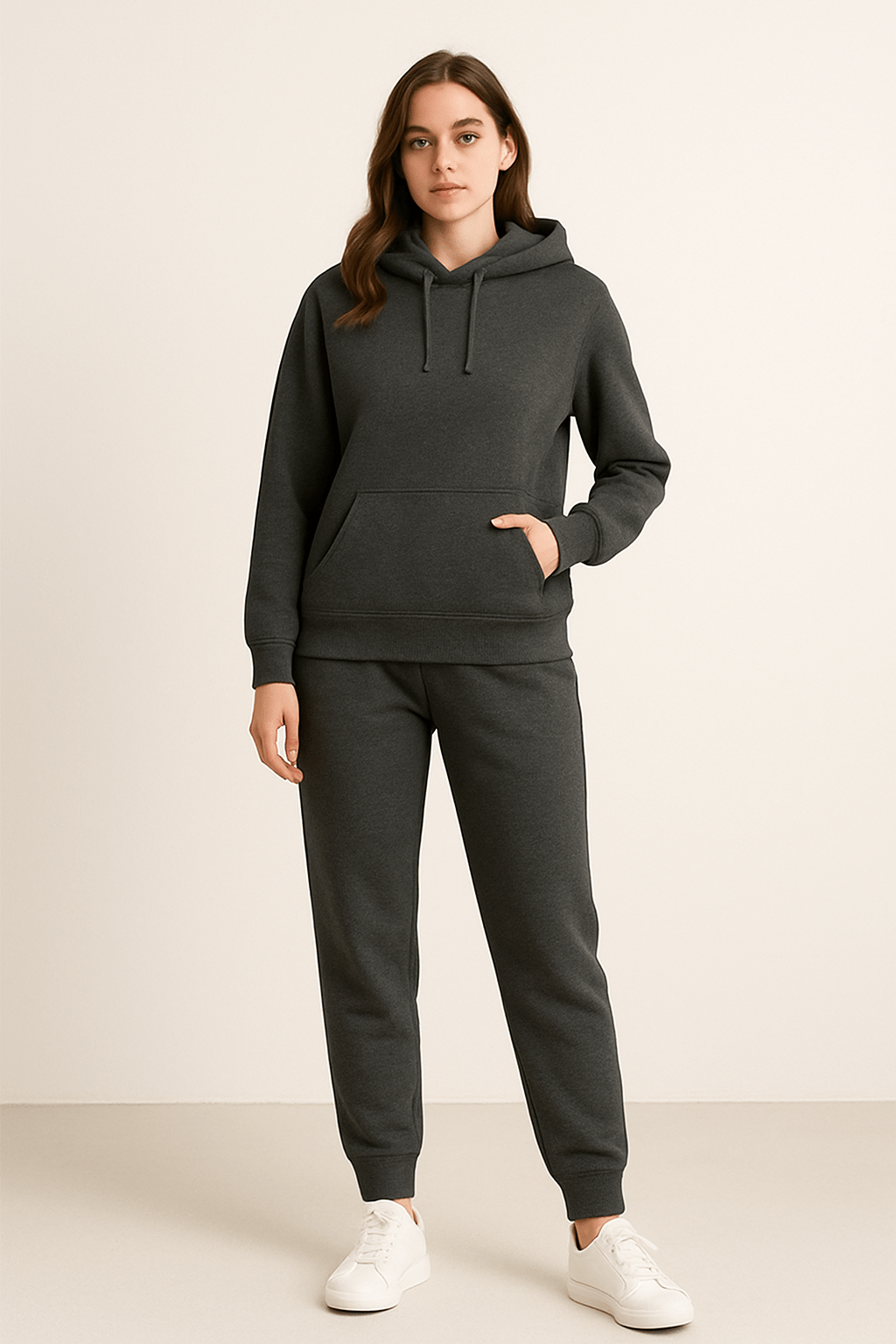 Robin – Hoodie Jogger Set – Soft Fabric – Gray 1